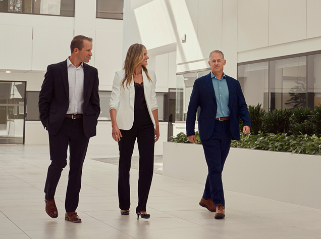 co-workers walking together