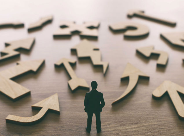 man in front of puzzle