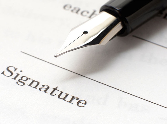 document and pen