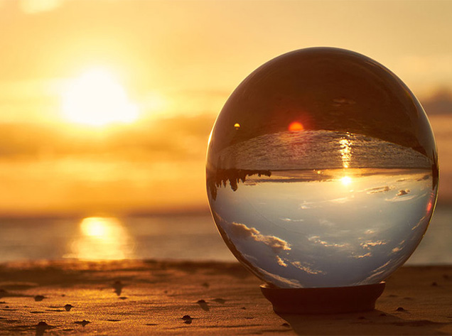 globe on beach