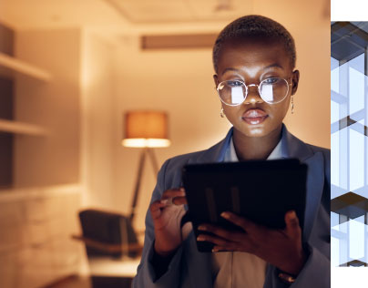 woman on ipad